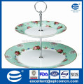 2pcs cake stand with 10.5" ceramic plate and 7.5" dessert plate wedding cake stand